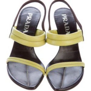 Unique, like-new PRADA Sandals w/ 4” heel & dust bag!